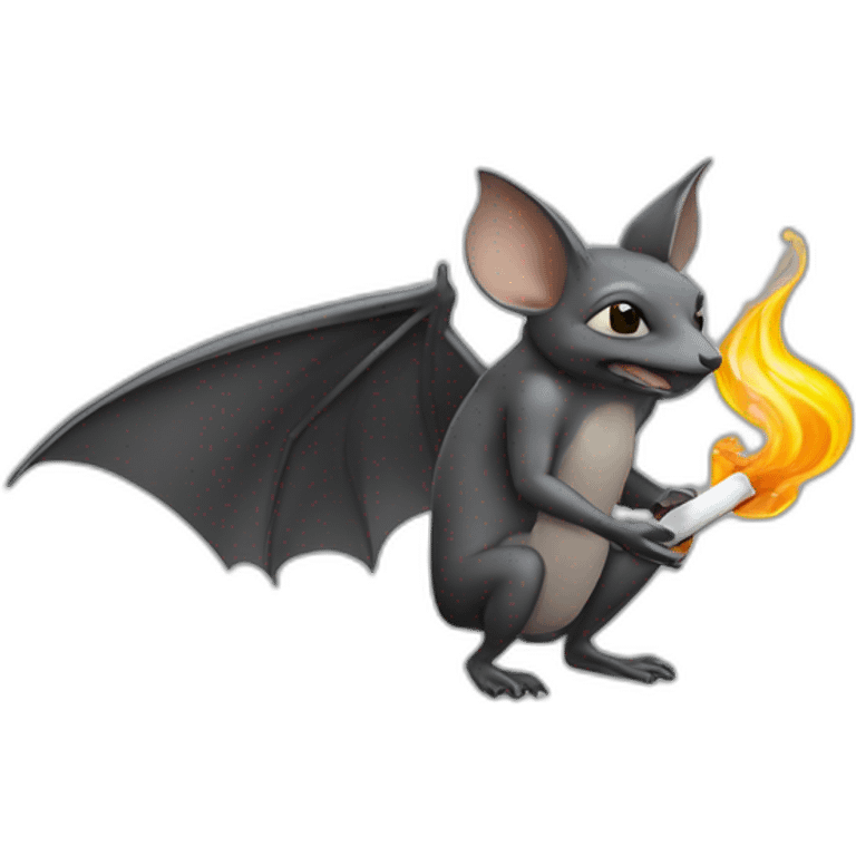 Une chauve souris qui fume une cigarette emoji