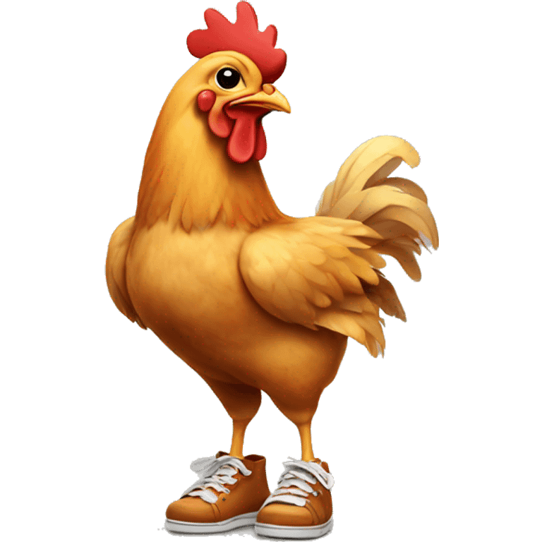 chicken wearing shoes emoji