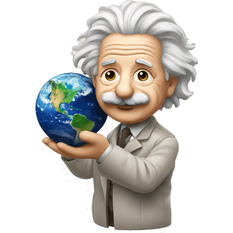 albert einstein holding earth in his hand emoji