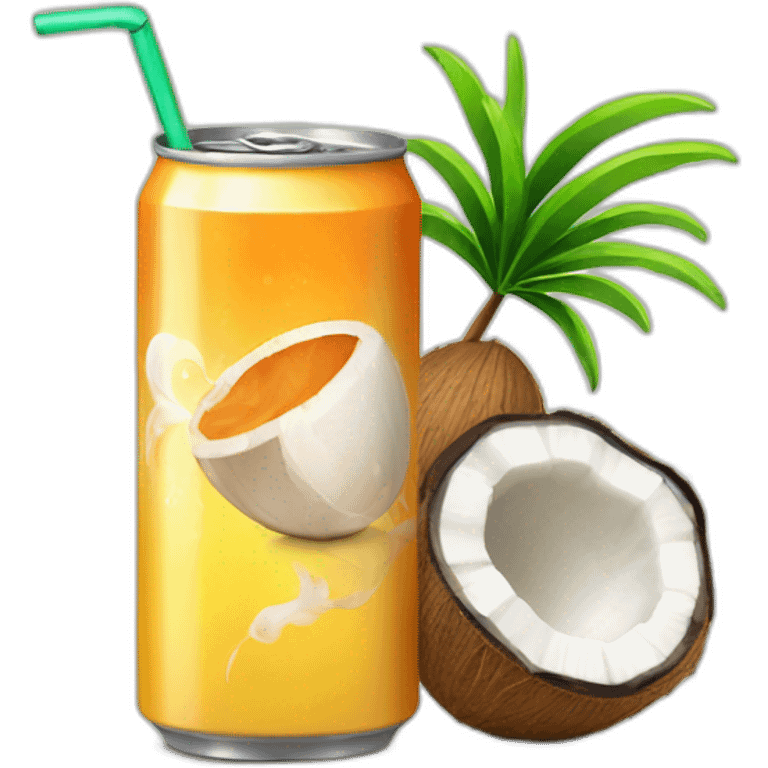 energy drink with coconut emoji