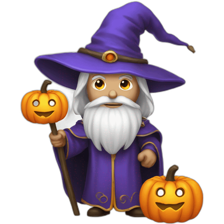 Wizard with pumpkin emoji