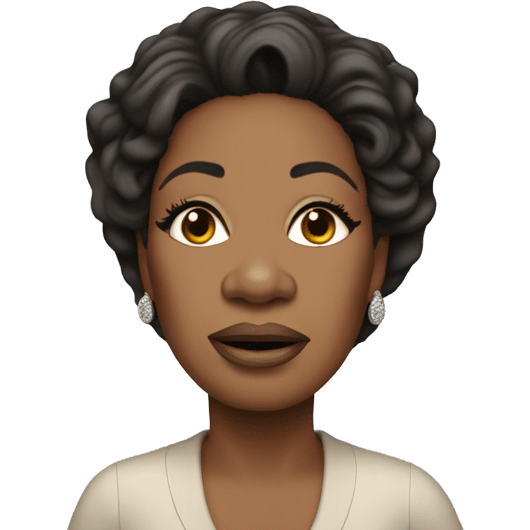 Oprah winfrey with sad face emoji