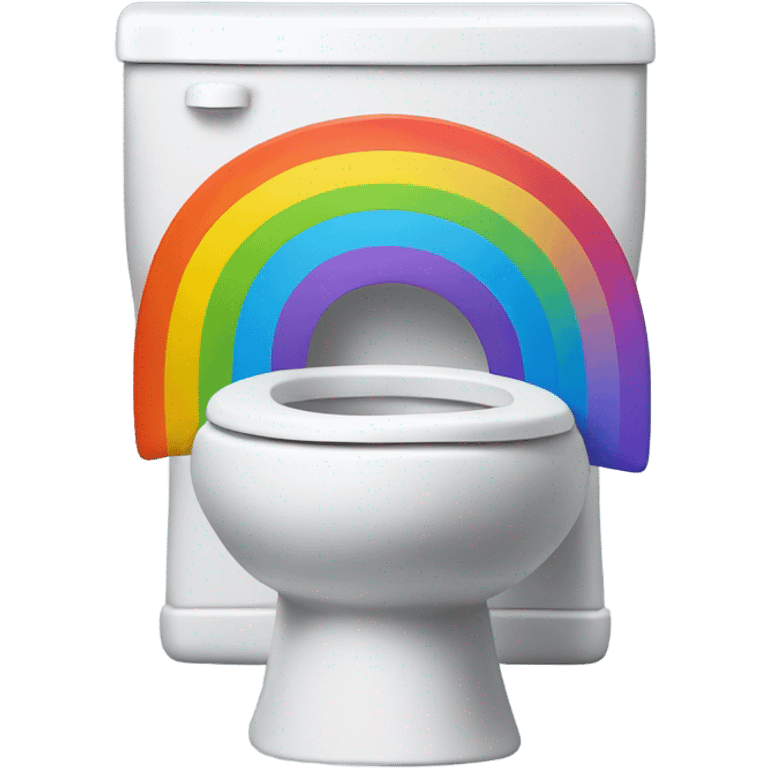 Toilet with rainbows emoji