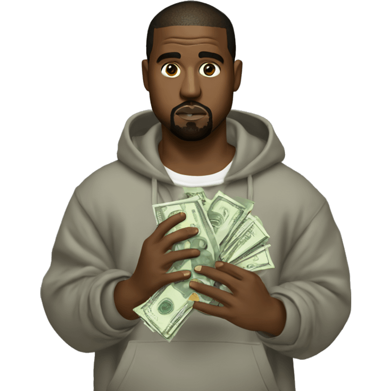 Kanye west holding money  emoji