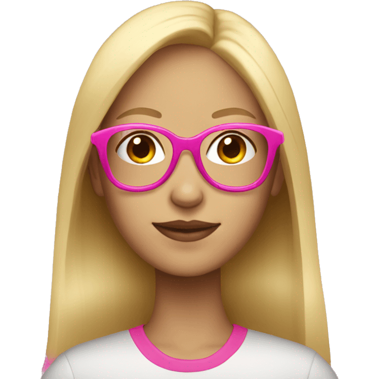 blonde girl with pink glasses emoji