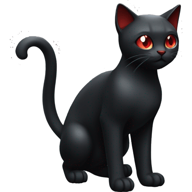 Shiny Black-Red Dark-type-Fakémon-Cat full body emoji