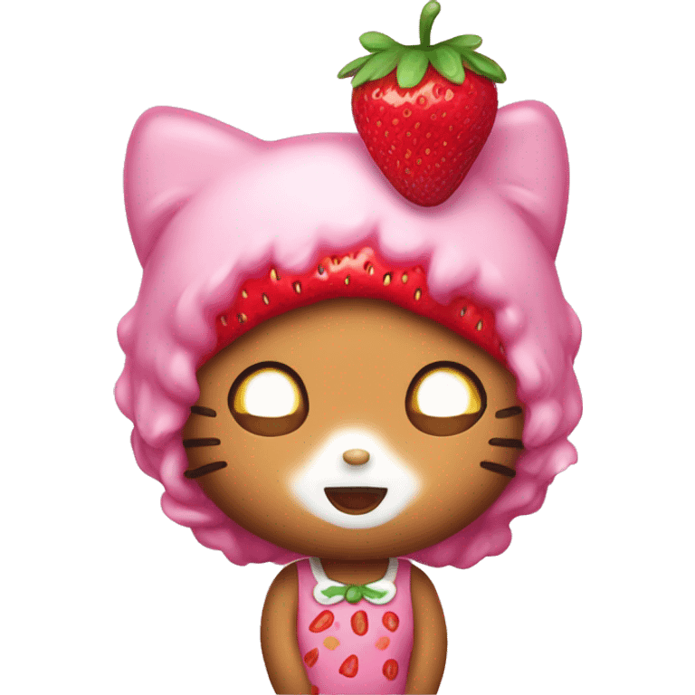 hello kitty with strawberry  emoji