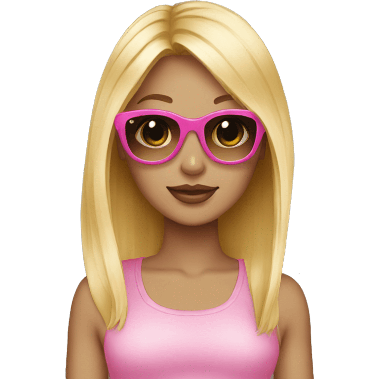 girl pink sunglasses blonde  emoji