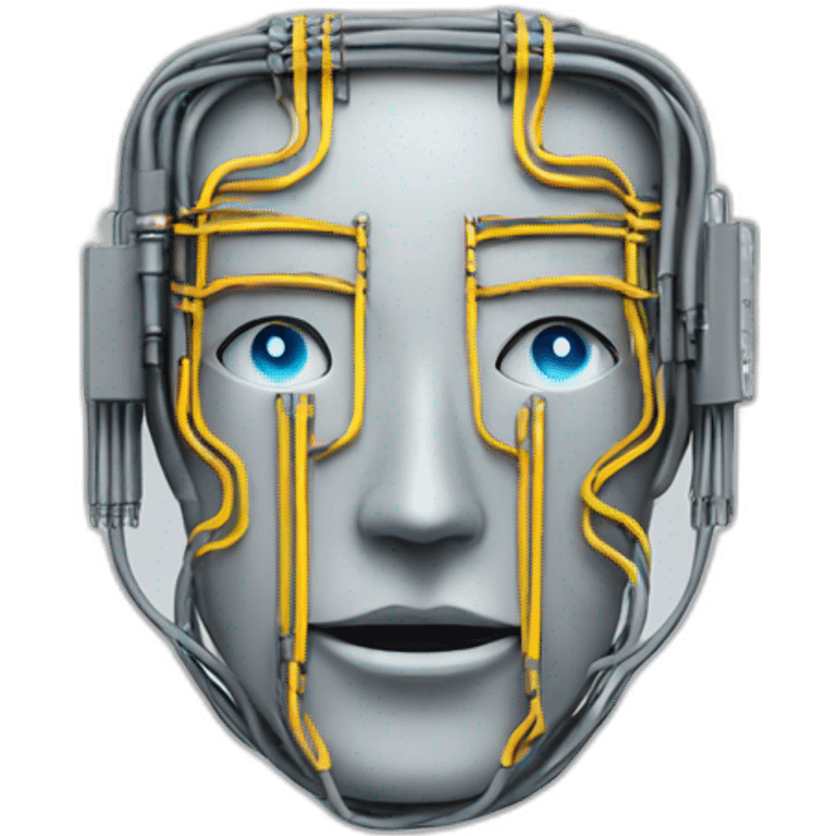 CIRCUIT WIRES IN SHAPE OF ROBOT FACE emoji