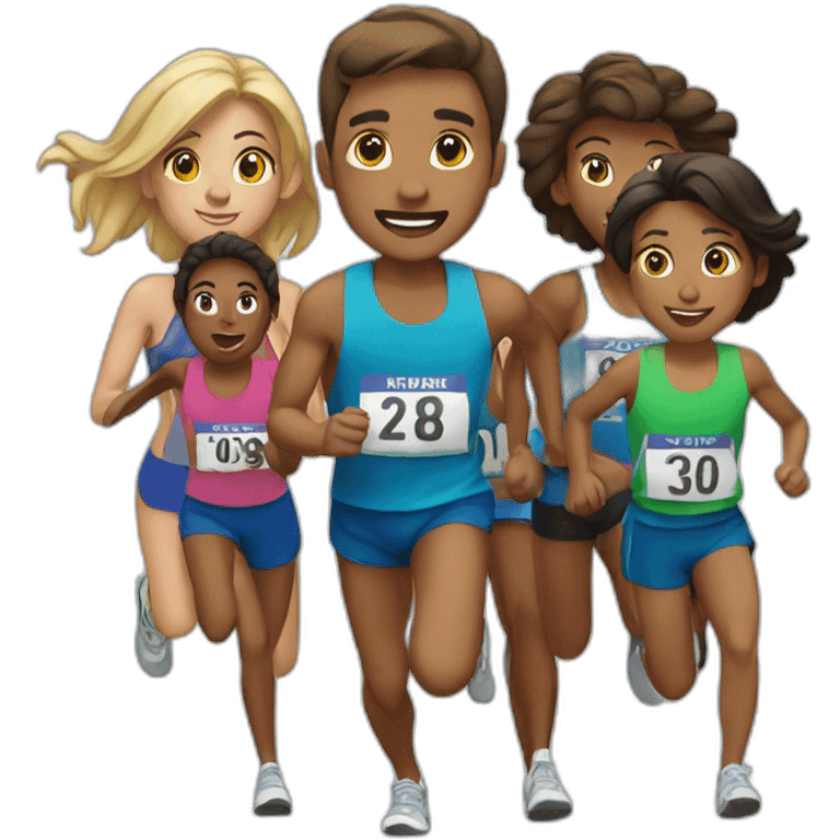 family of runners emoji