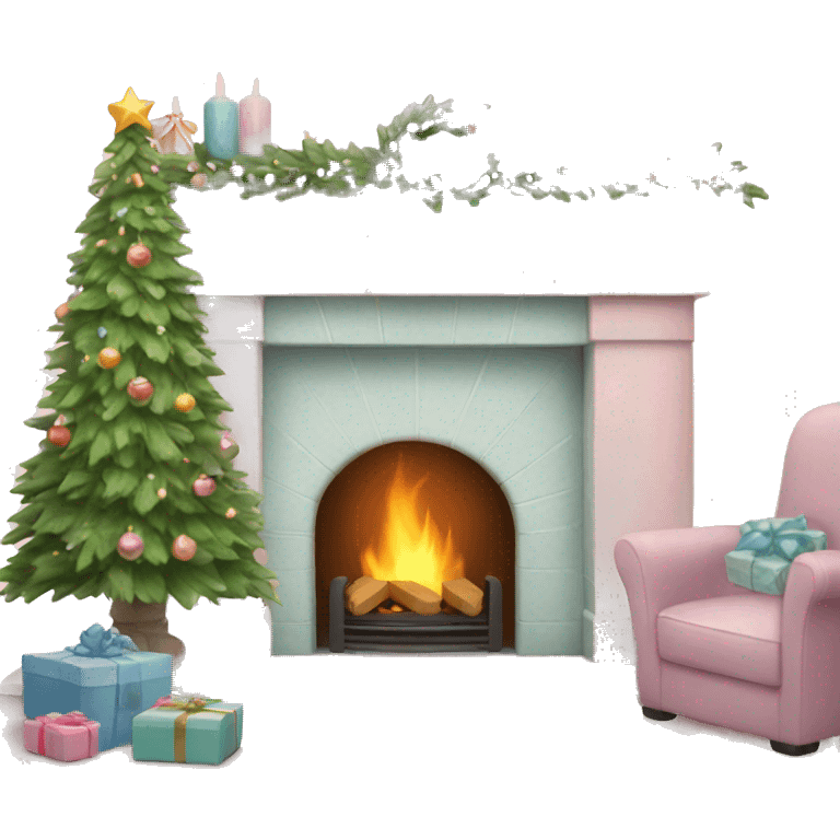 Pastel fireplace for Christmas  emoji