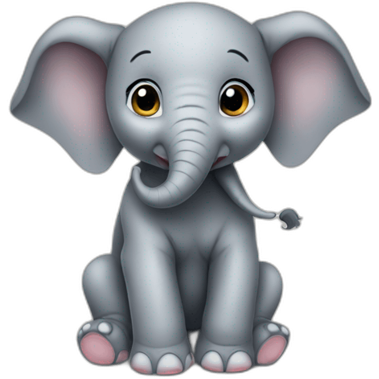 Cute baby elephant professor emoji