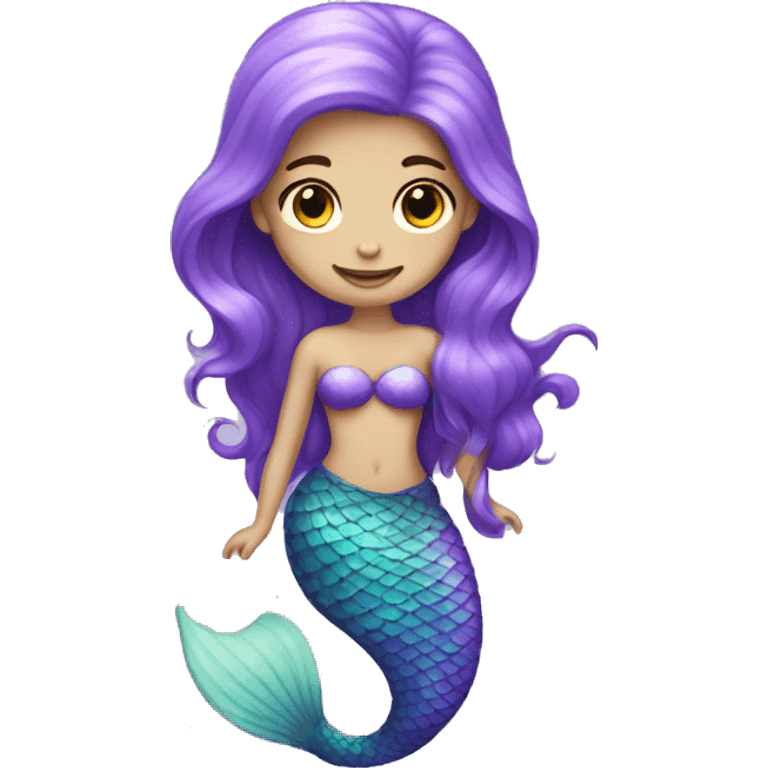 mermaid with purple tail pale emoji