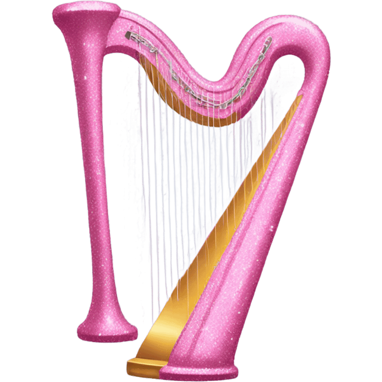 Pink harp with glitter emoji