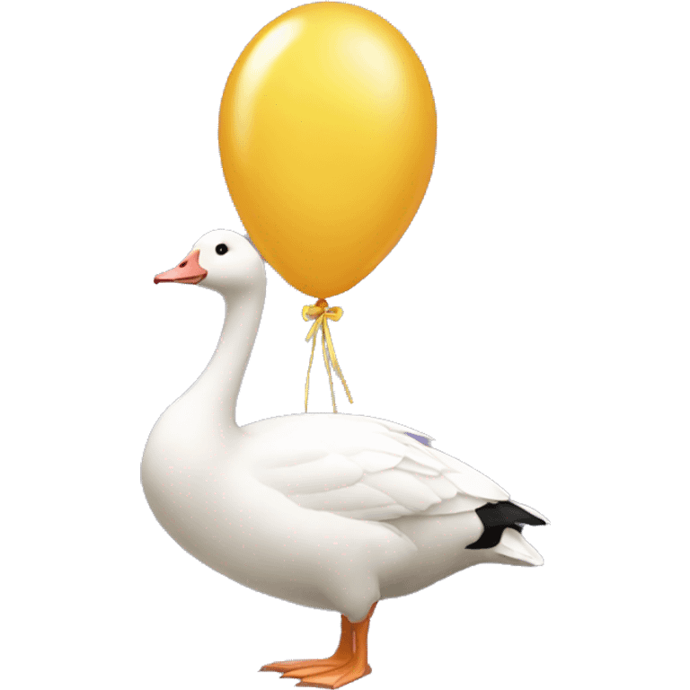 Goose with a bow and a whole ballon emoji