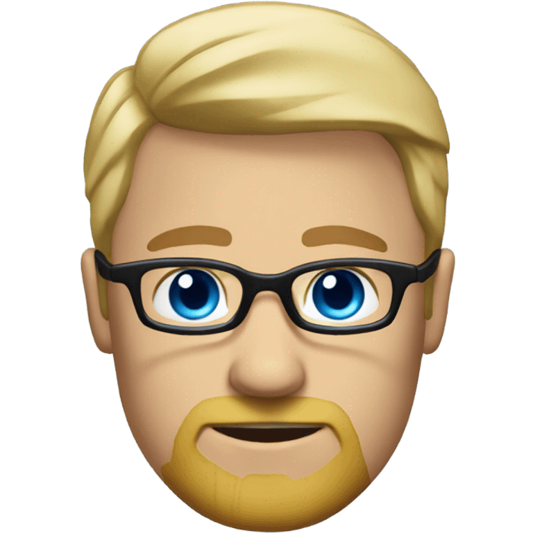 Man-really short hair-blond-beard-blue eyes-glasses emoji