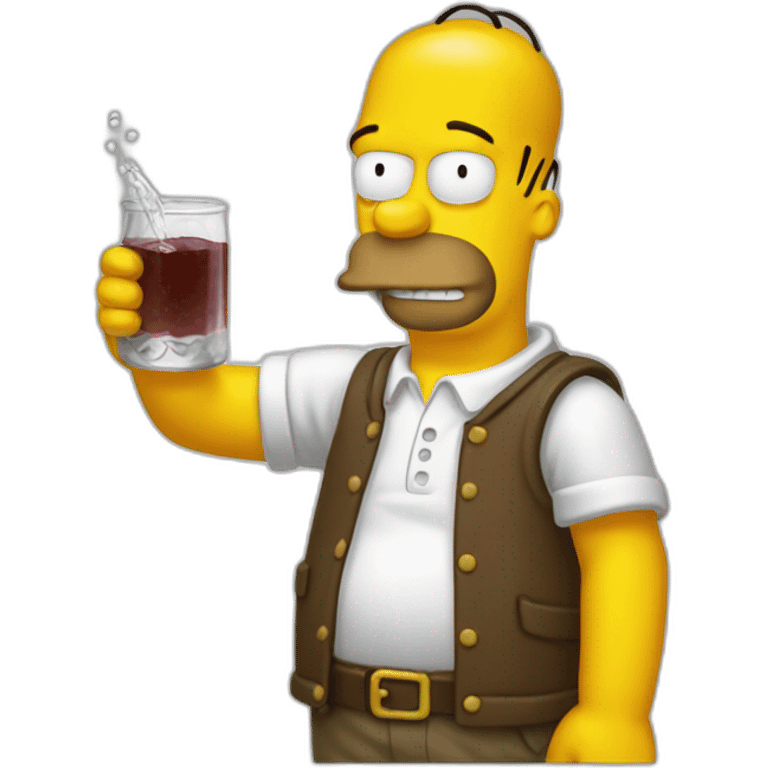 Homer qui bois du sirop emoji