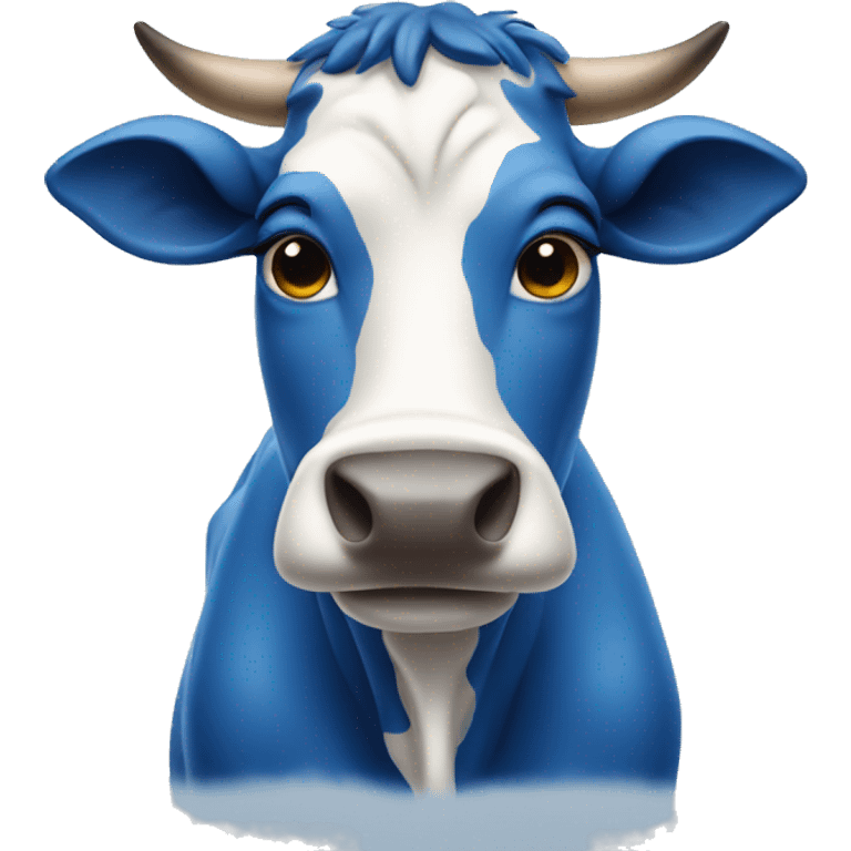 Blue cow emoji