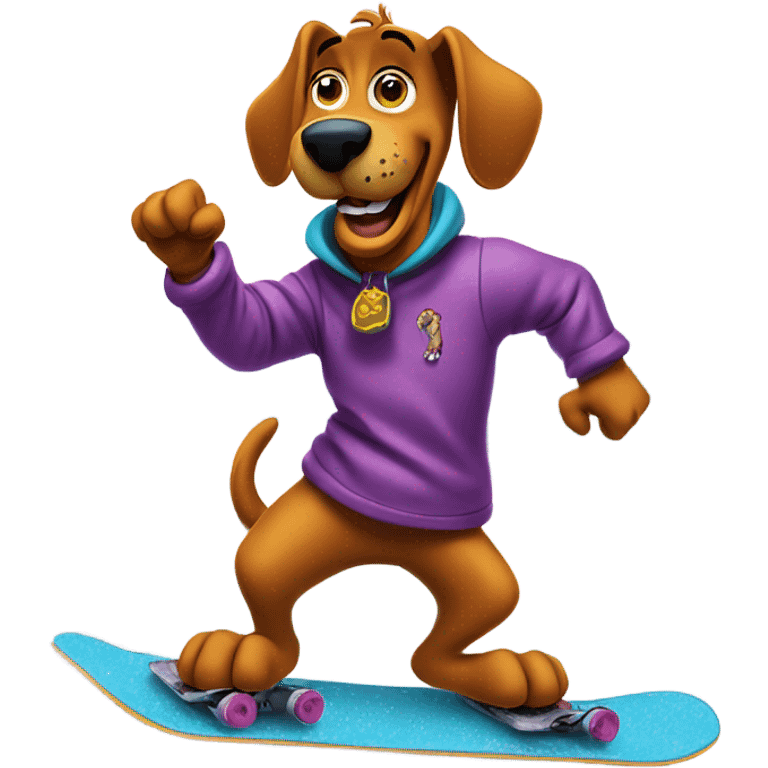 Scooby Doo snowboarding emoji