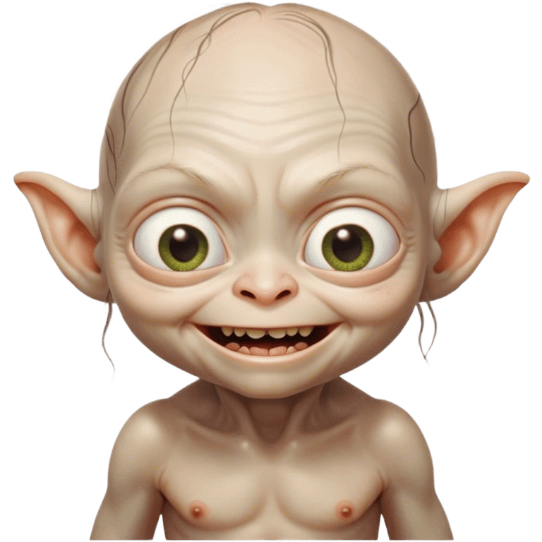 Baby gollum smiling from lord of the rings emoji