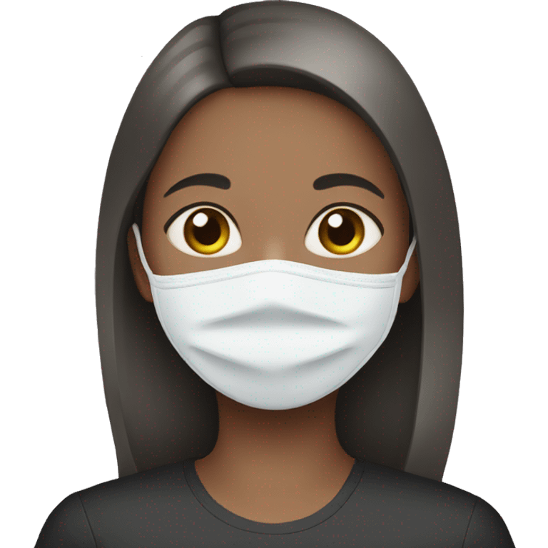 Girl wearing face mask emoji