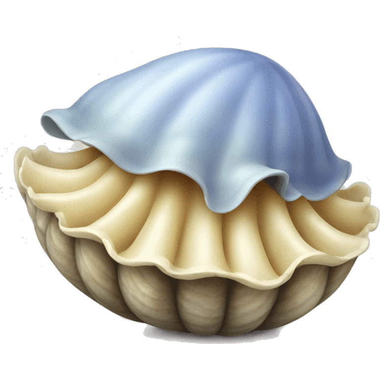 Clam with ruffles coming out of the opening emoji