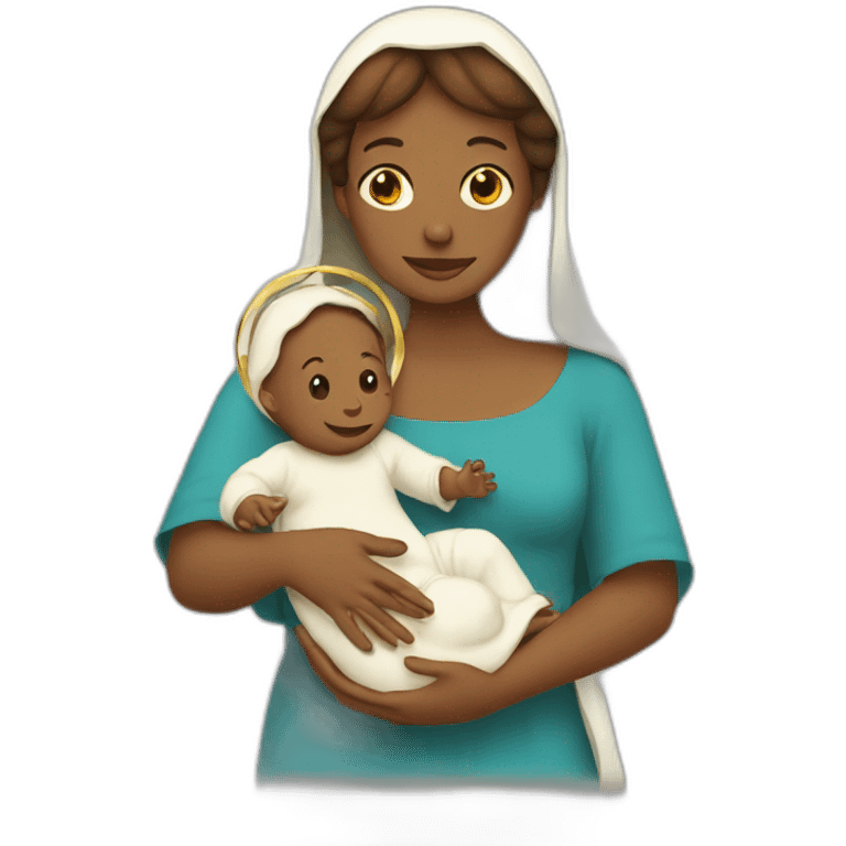 Mary with baby Jesus emoji