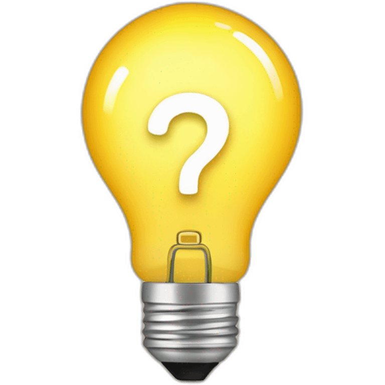 Generate an emoji that represents a flashcard, with one side featuring a question mark and the other side an illustration of a light bulb, symbolizing the answer or idea emoji