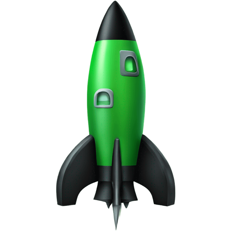 green and black rocket ship ios stile emoji