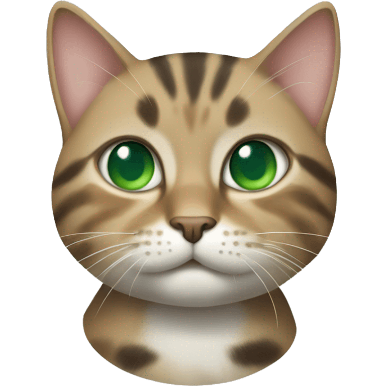 curious tabby cat with green eyes and blue collar emoji