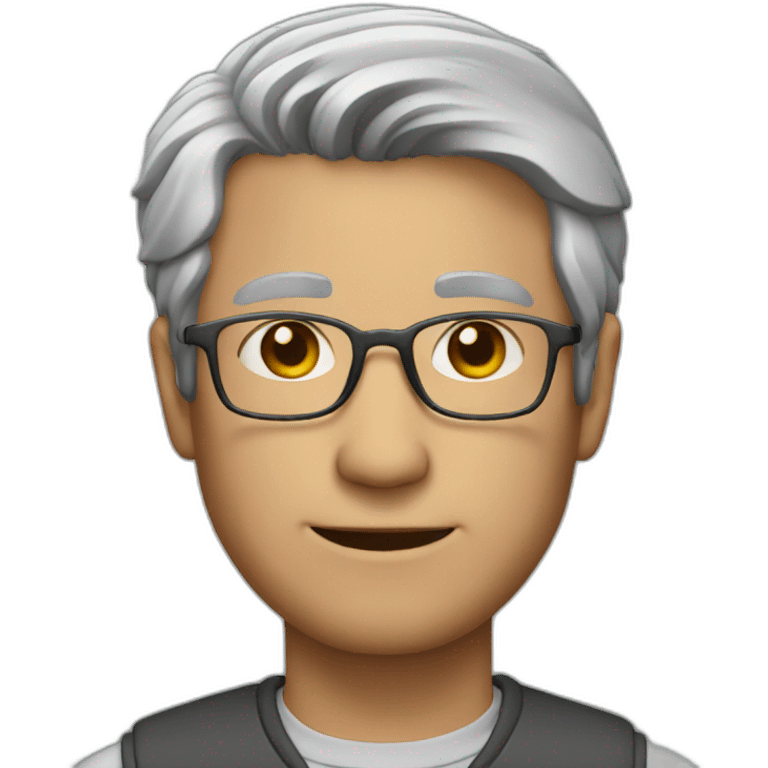 a middle man with eyeglass and gray hair emoji