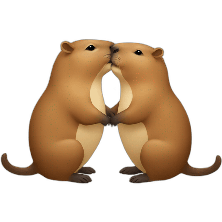 Kissing capybara emoji