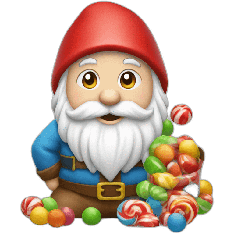 Christmas gnome with candies emoji