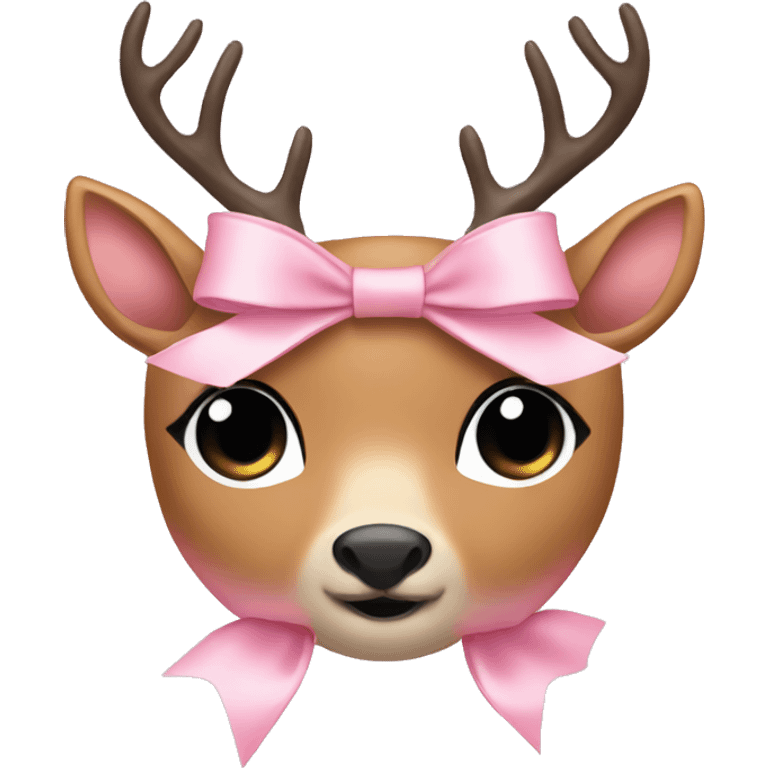 light pink bow on deer emoji