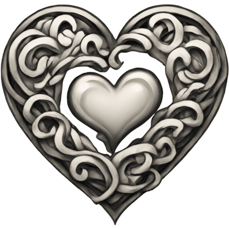 heart in tattoo style graphics emoji