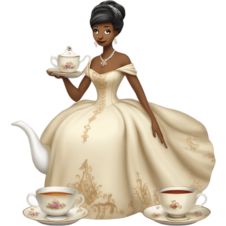 queen serving tea emoji