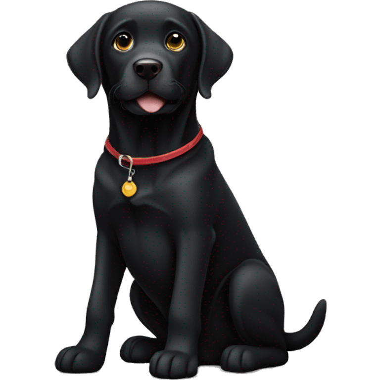 Black Labrador sitting emoji