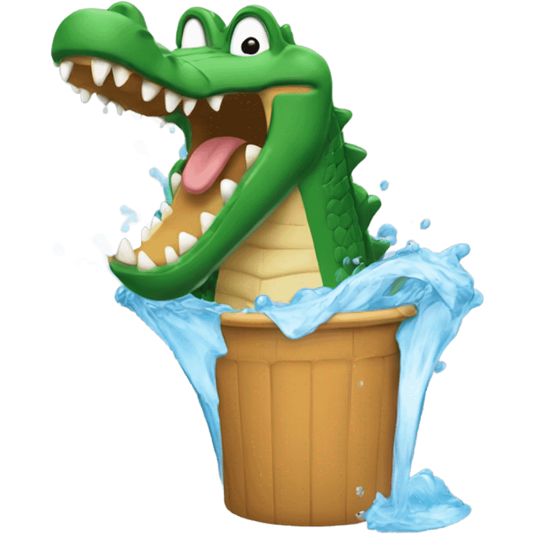 A crocodile dunking emoji