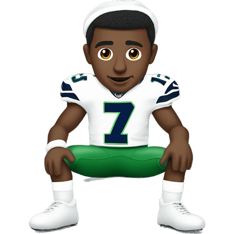 Geno smith in Seahawks unifiem as elf on the shelf  emoji