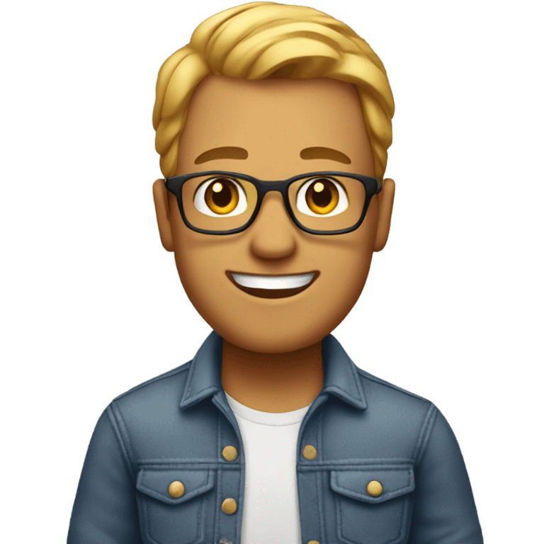 smiling male in casual attire nye  emoji