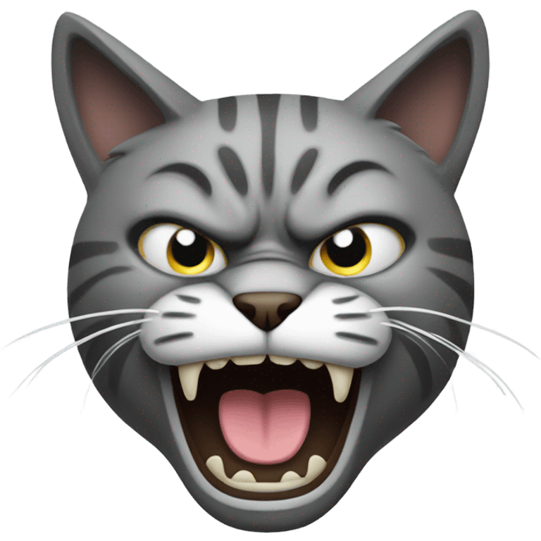 Angry cat grey emoji