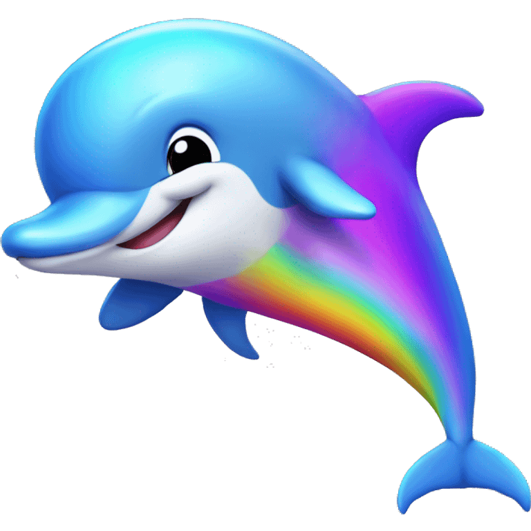 dolphin o rainbow with stars emoji