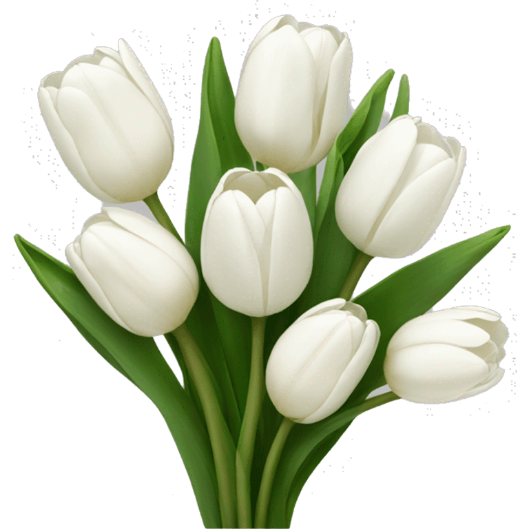 Bouquet of white tulips emoji