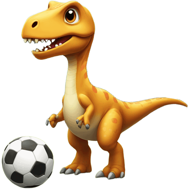 Dino plays soccer  emoji