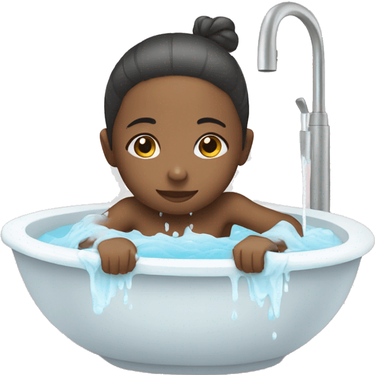 child washing face emoji