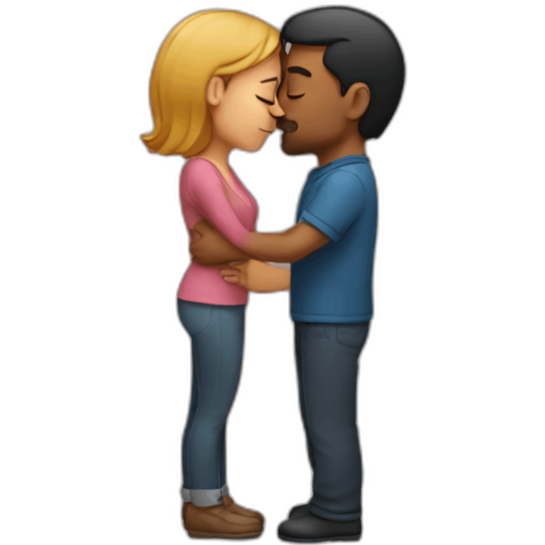 Man kissing a women emoji