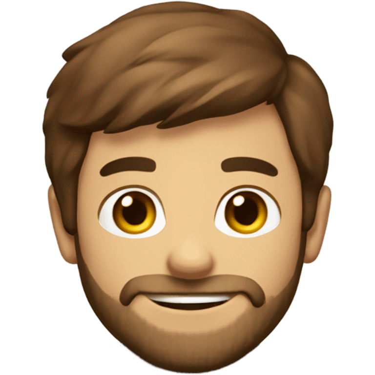 Boy developer with brown hair and beard in turtleneck sweater emoji