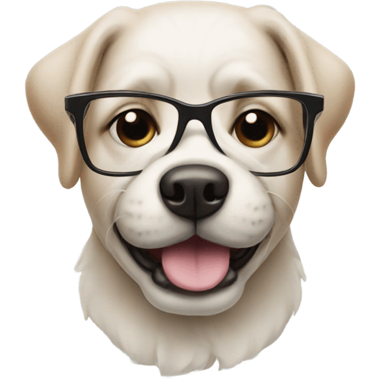 Dog wear glasses emoji