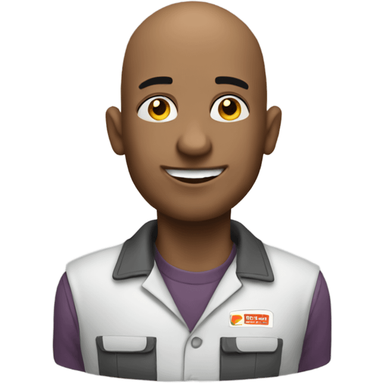 Bald guy working with gas emoji