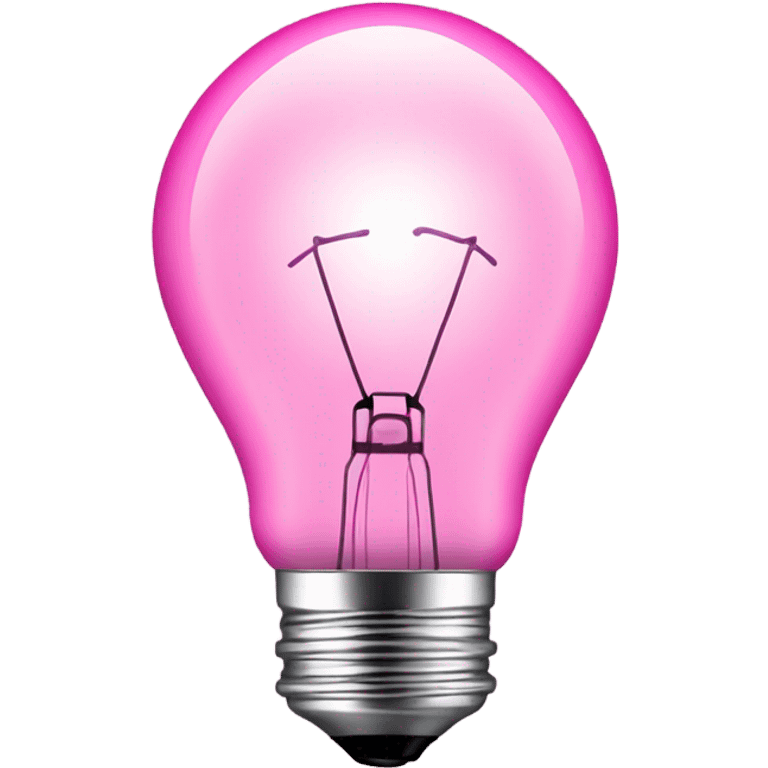 A fully pink light bulb, including the glass and metallic base emoji